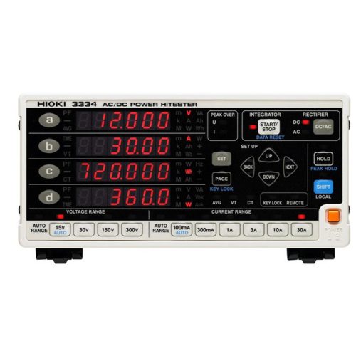 Hioki 3334 AC/DC Power HiTester — Precise Single-Phase AC/DC Power & Inrush Measurement