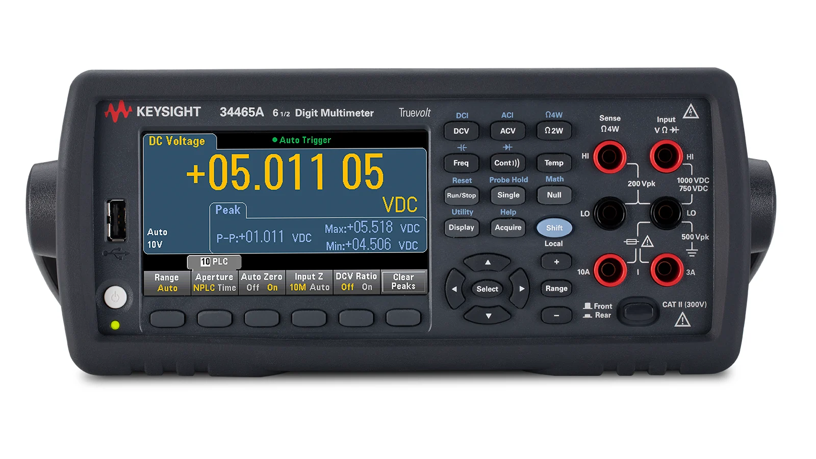 Keysight 34465A front panel and controls
