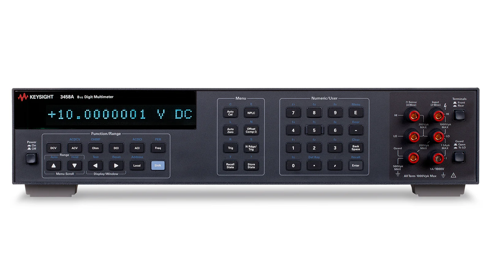 Keysight 3458A front panel and controls