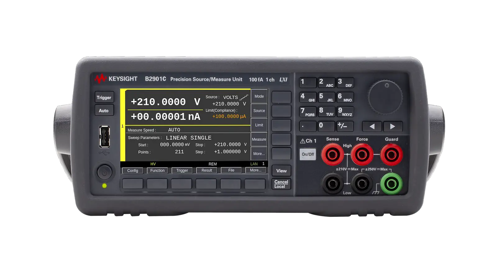 Keysight B2901C front panel and controls