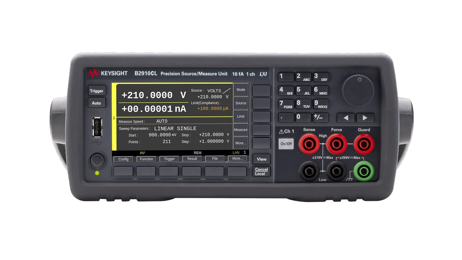 Keysight B2910CL front panel and controls