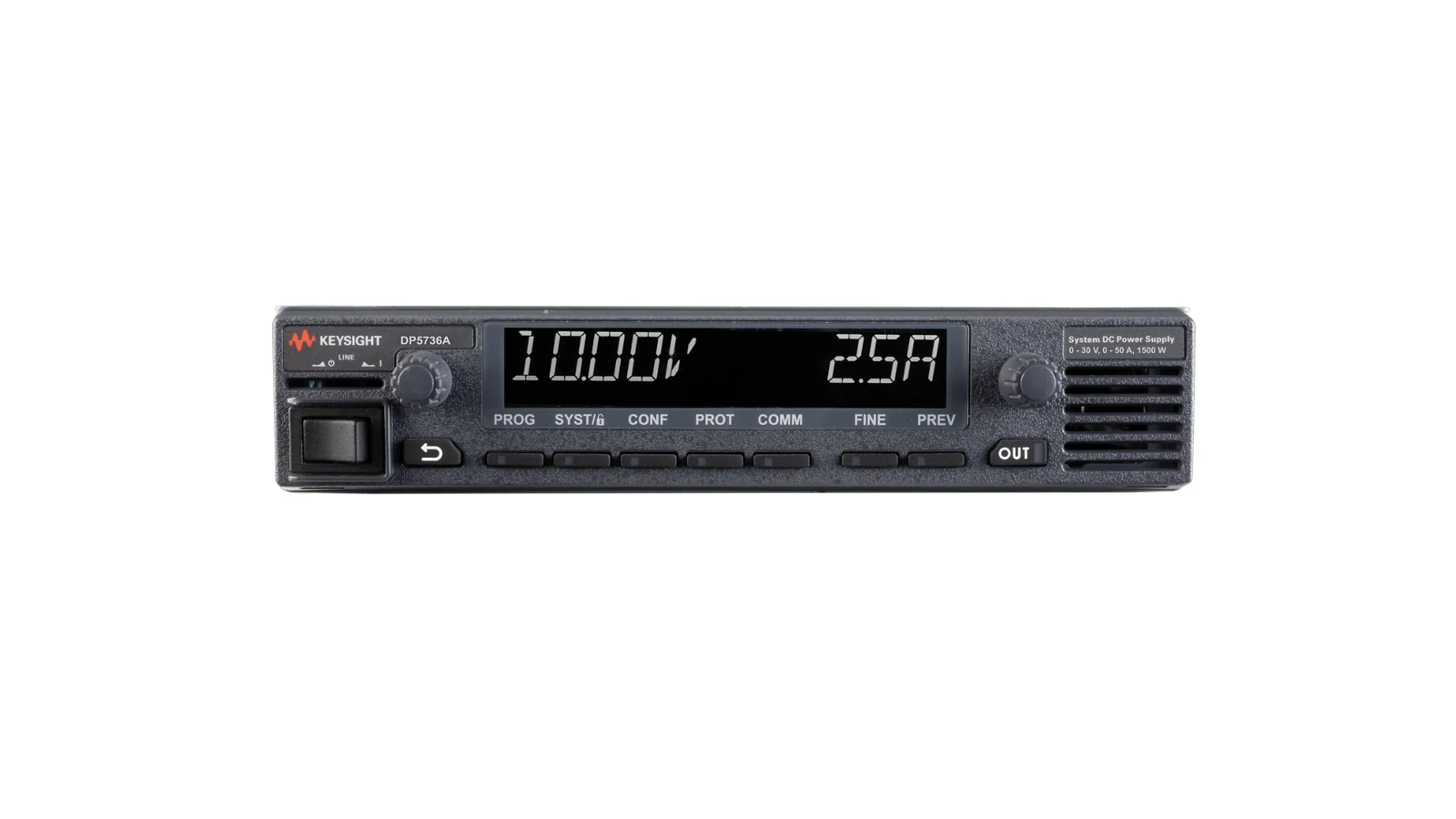 Keysight DP5723A front panel and controls