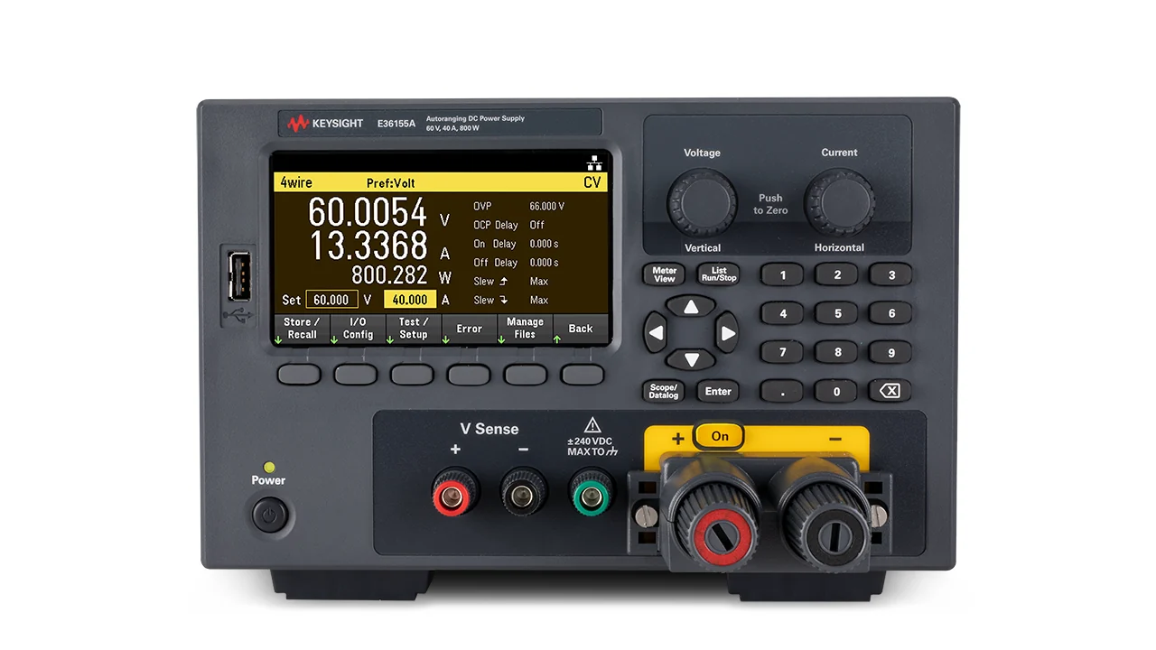 Keysight E36155A front panel and controls
