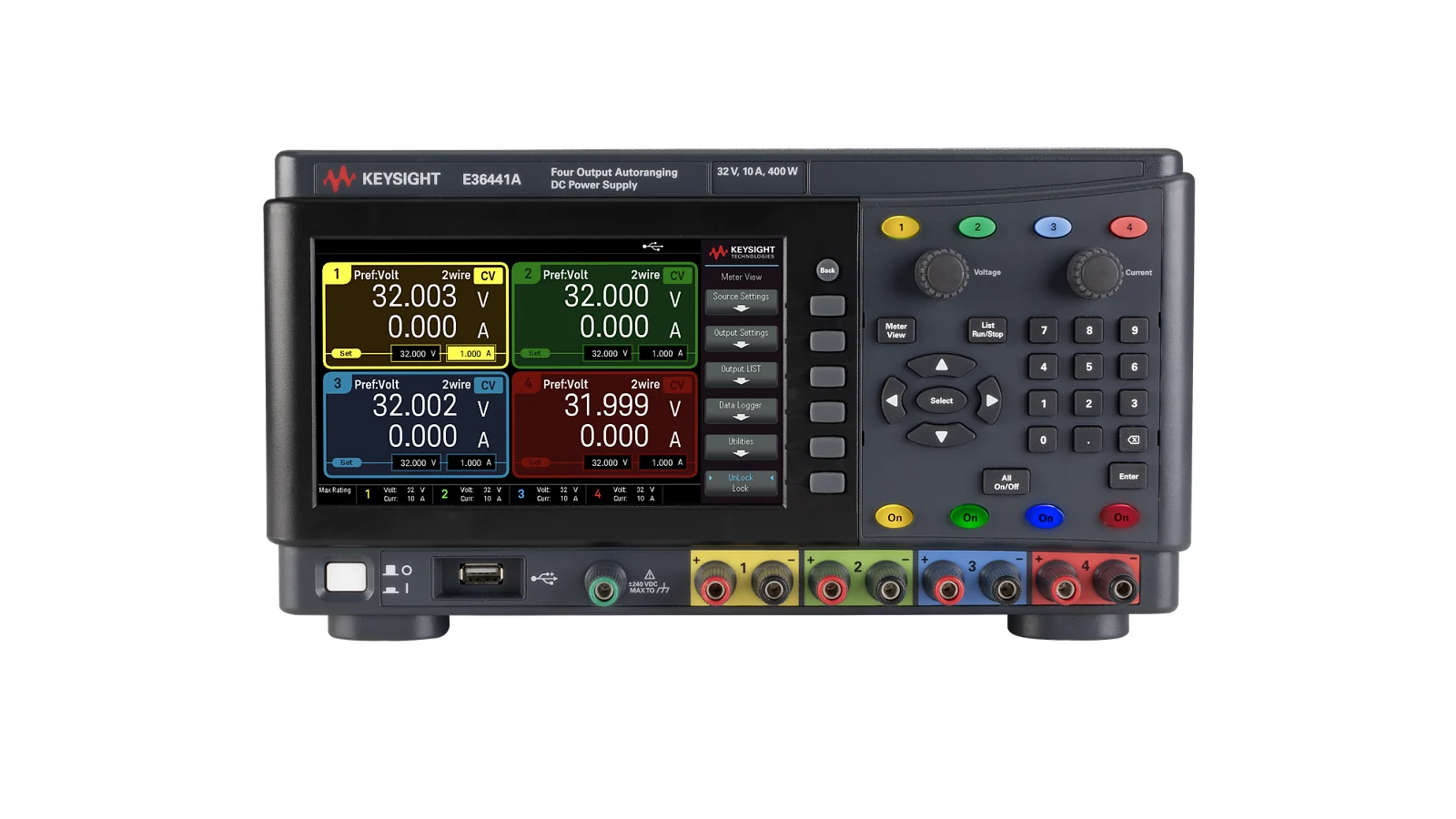 Keysight E36441A front panel and controls