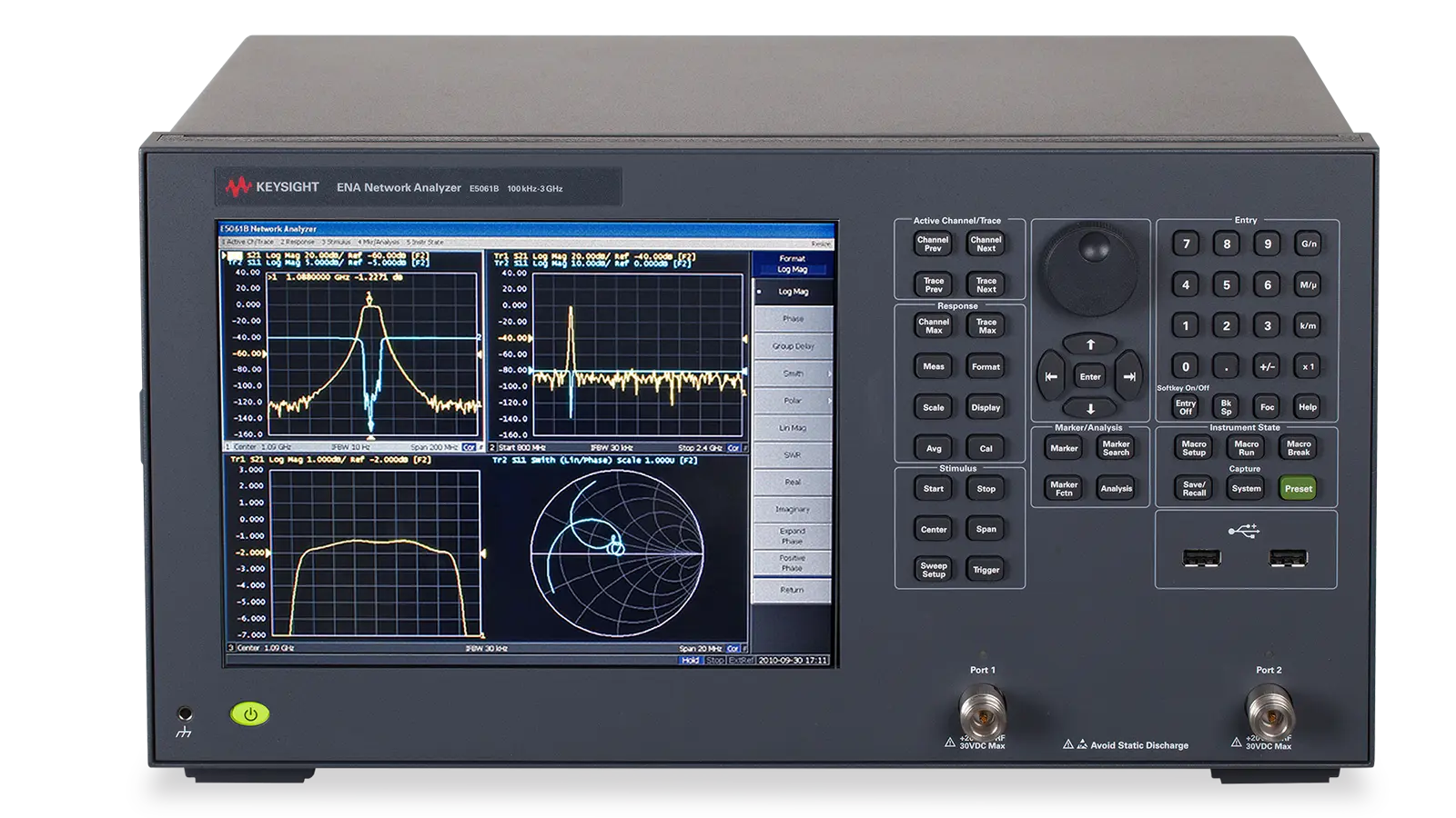 Keysight E5061B front panel and controls
