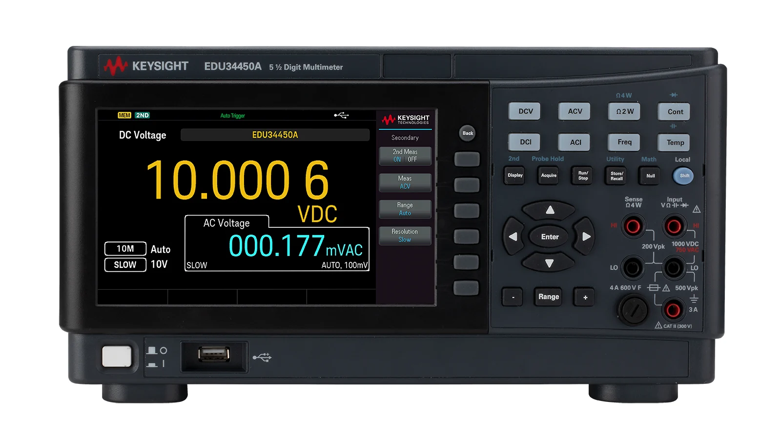 Keysight EDU34450A front panel and controls