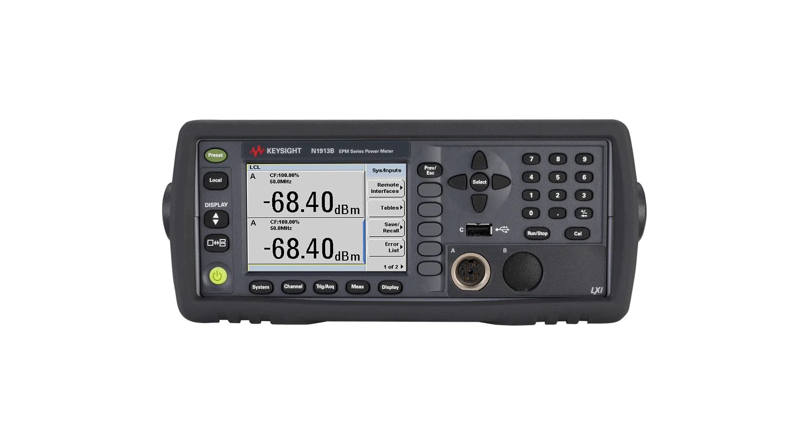 Keysight N1913B front panel and controls