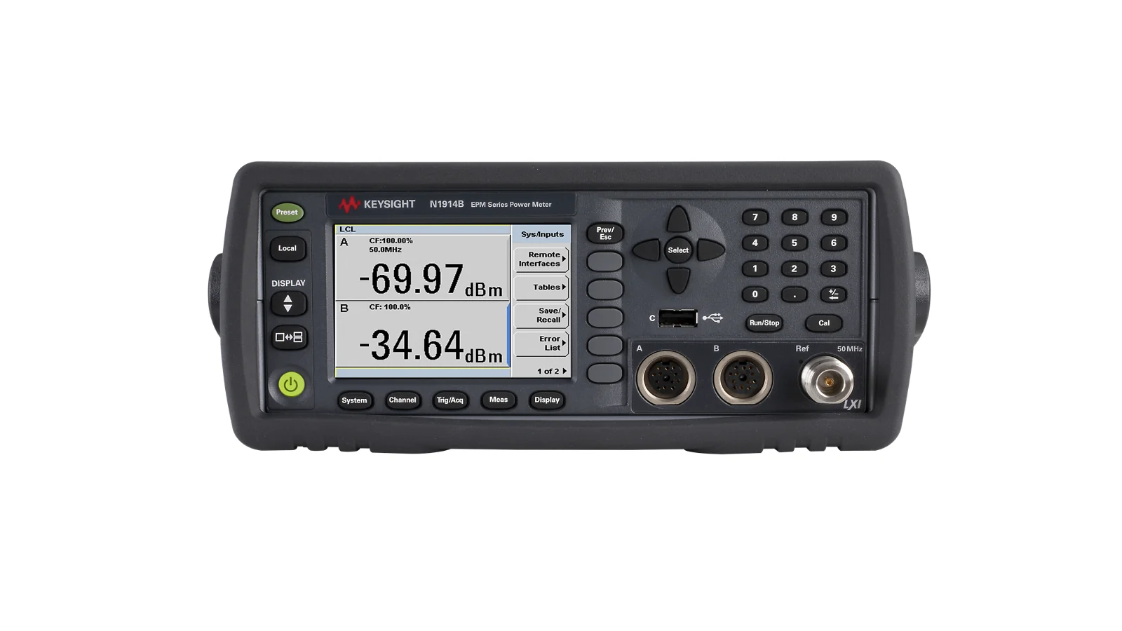 Keysight N1914B front panel and controls
