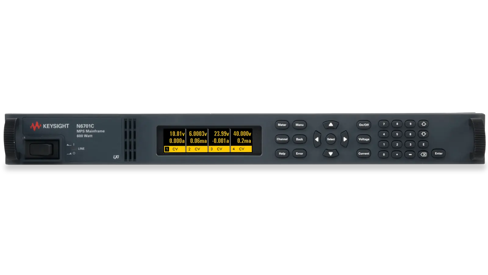 Keysight N6701C front panel and controls