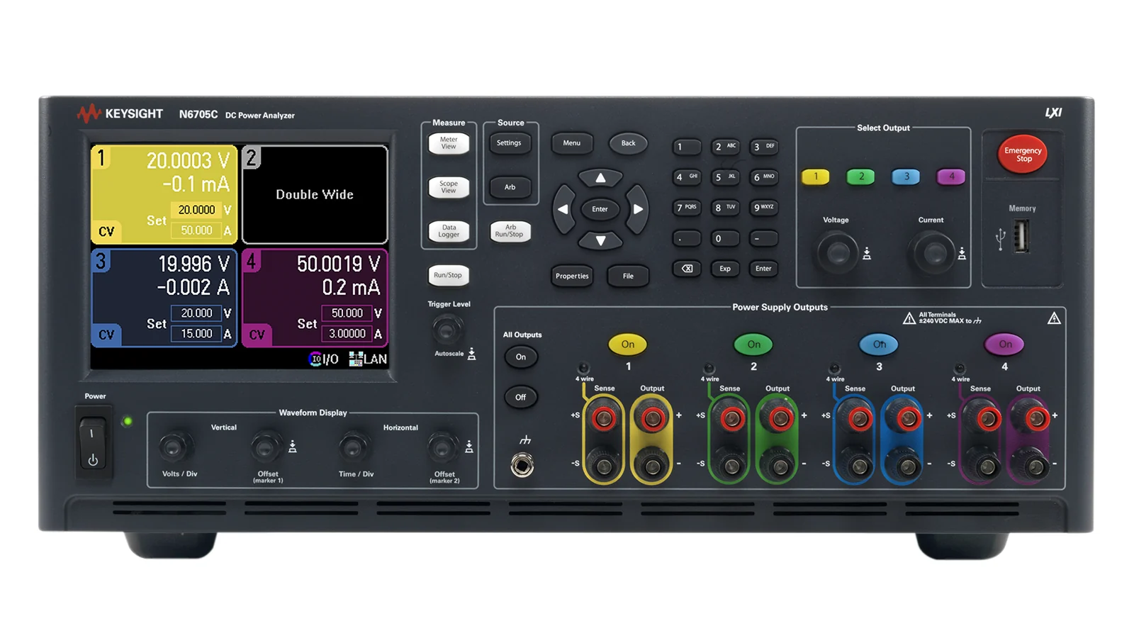 Keysight N6705C front panel and controls